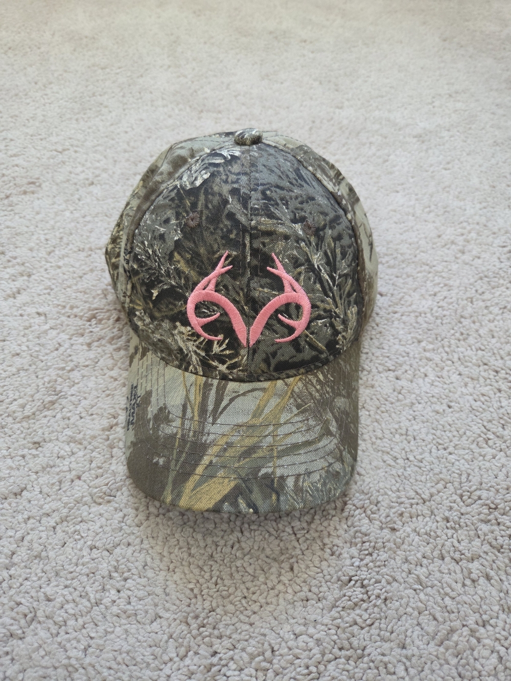 Realtree Camo Hat with Pink Antler Logo